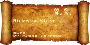 Mirkovics Kinga névjegykártya